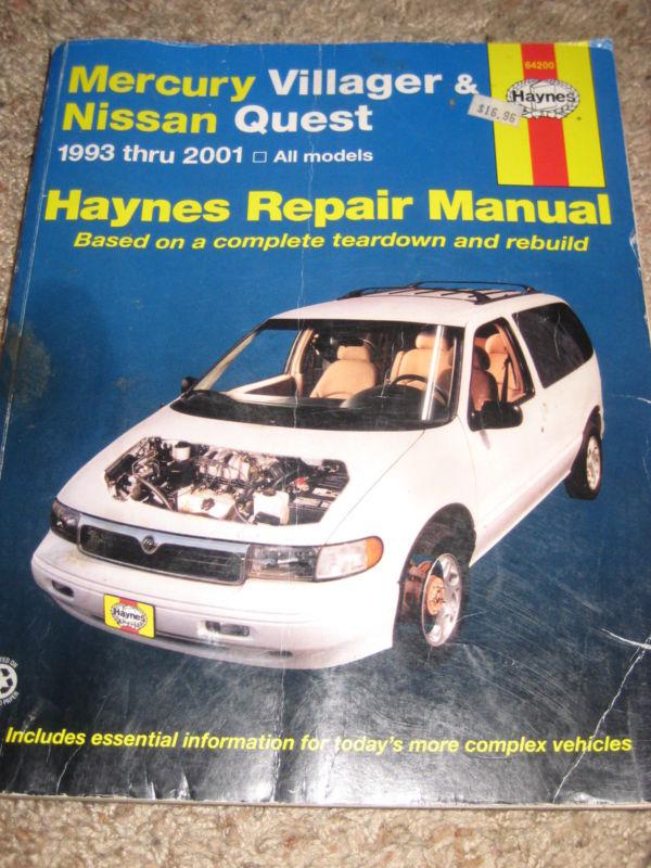 Find HAYNES Mercury Villager & Nissan Quest repair manual 1993-2001 1994 1995 1996 in New