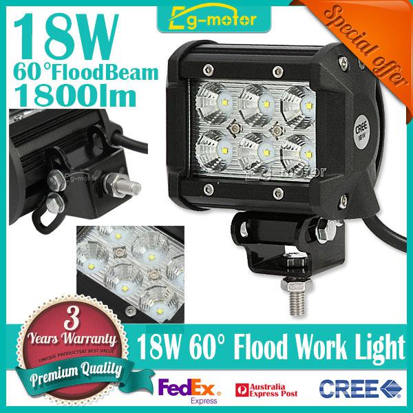 4inch 1260lm 18w cree led flood work light offroad lamp car truck boat suv
