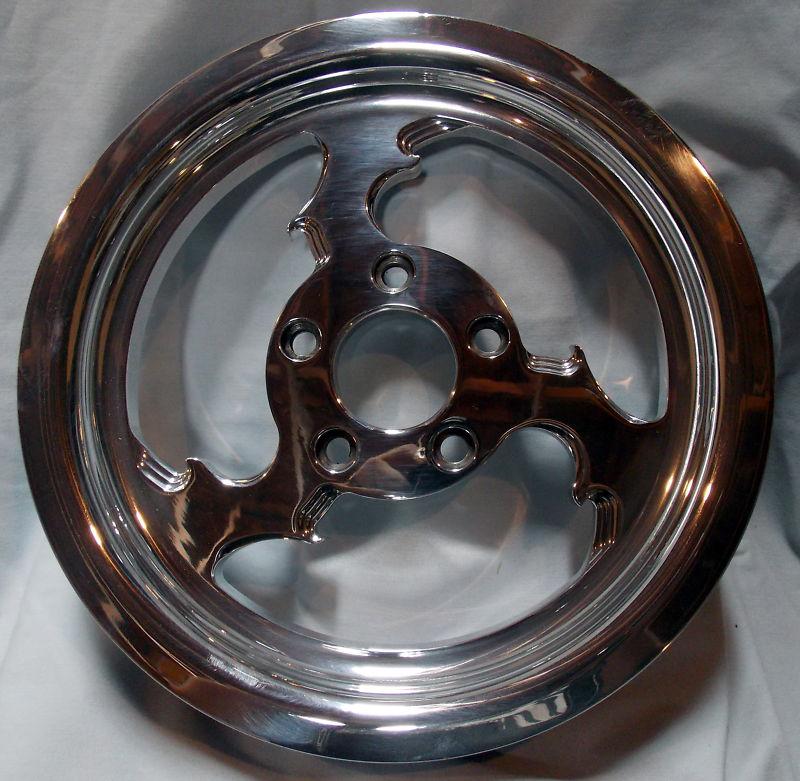 65 tooth x 1 1/2" 3-spk polished rear pulley harley