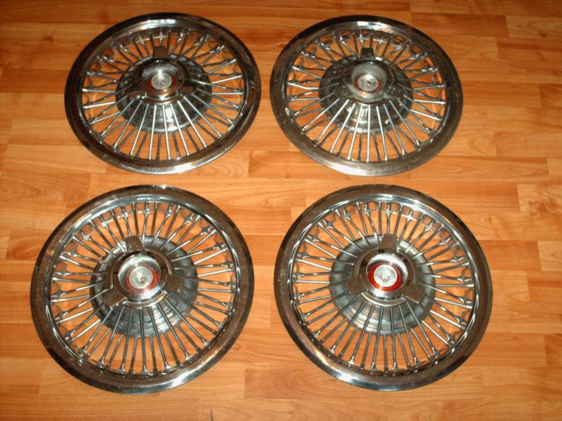 1965 1966 mercury wire wheel hub caps with spinner centers
