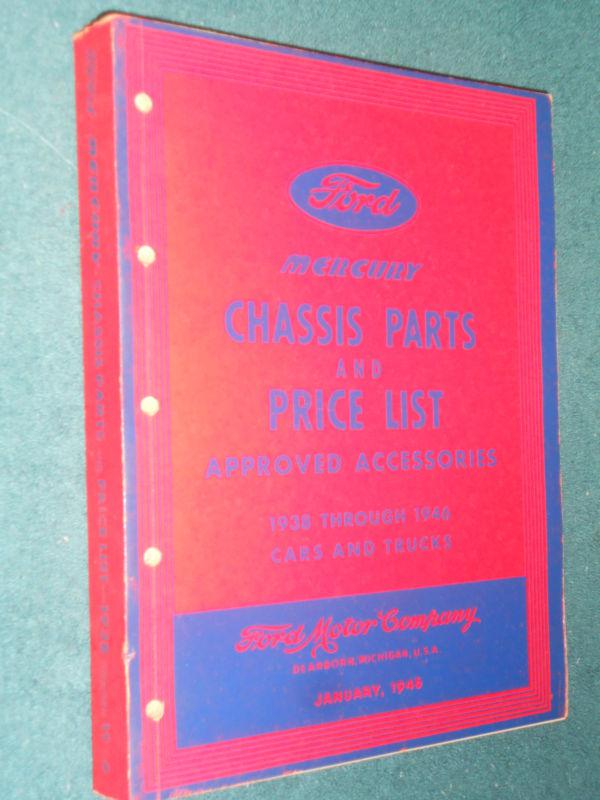 1938-1946 ford car / truck / mercury chassis parts catalog / original book