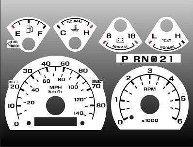 1992-1996 ford truck instrument cluster white face gauges 92-96