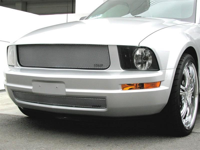 2005-2009 ford mustang v6 grillcraft silver grille 2pc set mx grill f5020-21s