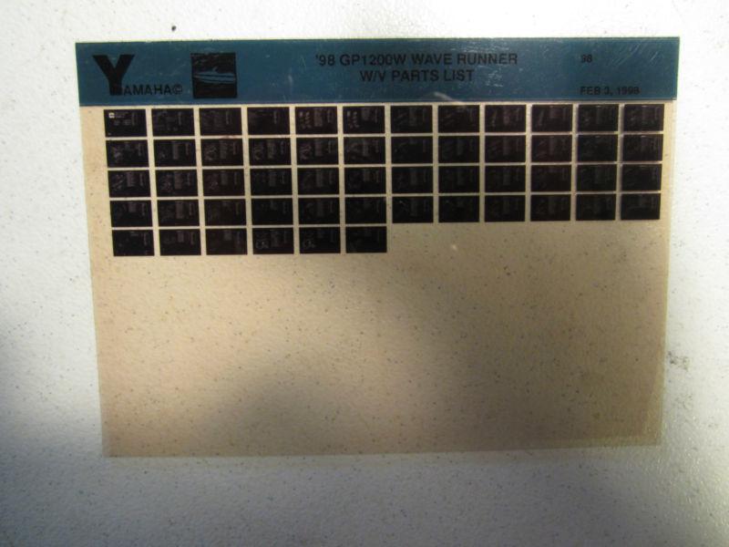 1998 yamaha wave runner gp1200w microfiche parts list catalog jet ski gp 1200 w