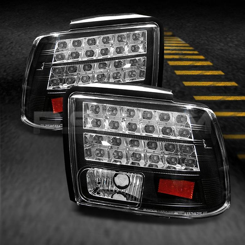 99-04 ford mustang sport coupe jdm black led tail brake lights lamps left+right