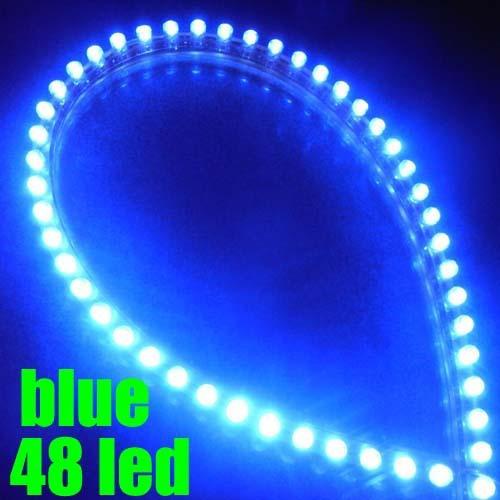 Universal neon blue 48 led car flexible strip light