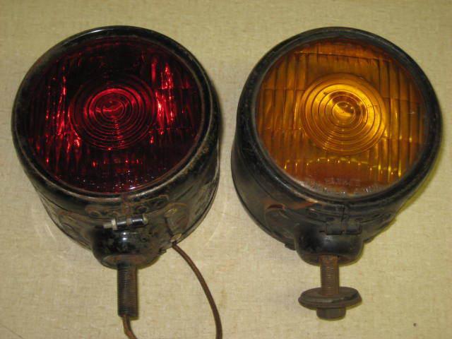 Lqqk! vintage pair front yankee 918 turn signal lights old truck bus dodge chevy
