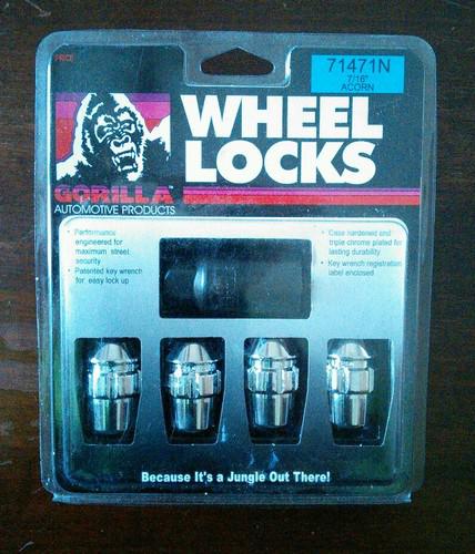 71471n  gorilla wheel rim locks anti-theft 7/16" acorn lug nuts 