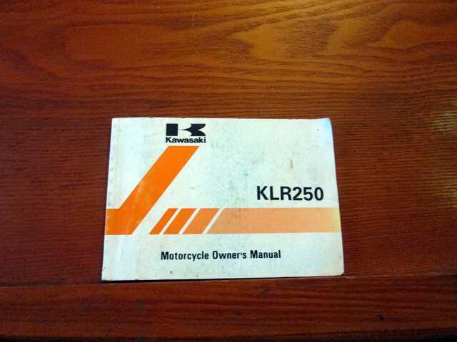 Owner manual kawasaki klr250 klr250-d11 owners manual 1993