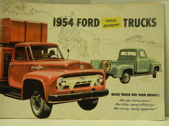 1954 ford trucks vintage advertising pamphlet collectible brochure