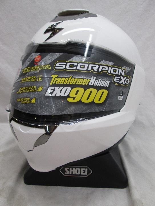 Scorpion exo-900 transformer motorcycle helmet white small