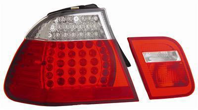 Anzo led taillights red/clear lens chrome housing 2002-2005 bmw 325i