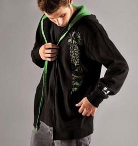 New adult kawasaki blister zip up hoody sweatshirt hooded mens black 3xlarge 3x