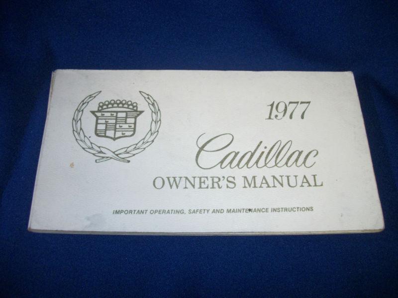 1977 cadillac owners manual good condition