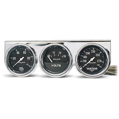 Autometer gauge kit auto gage console 2 5/8" water temp voltmeter oil psi kit