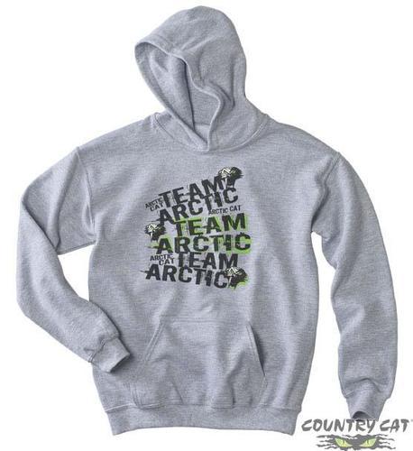 Arctic cat youth kid's team arctic hoodie - oxford gray - new - 5233-82_