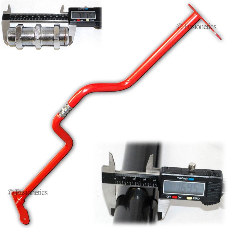 Universal red chassis bar - tower bar brace - honda civic crx del sol prelude
