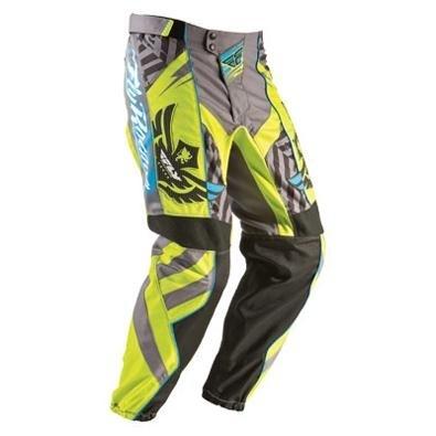 Fly racing youth f-16 offroad pants lime/gray ltd 22
