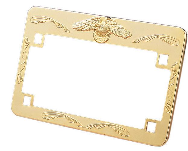 Emgo eagle license plate frame 7" w x 4" h gold universal