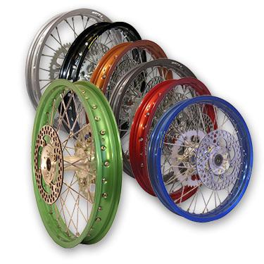 Warp9 racing complete mx wheel set w/ rotors & sprocket