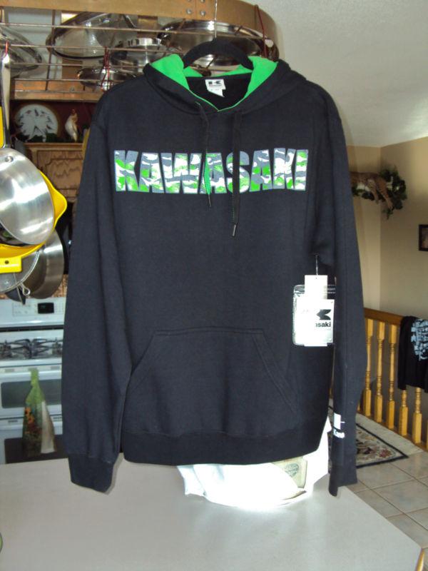 Kawasaki men's camo hooded sweatshirt ~ size l  nwt!