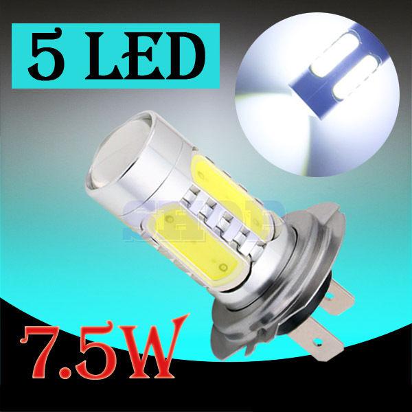 H7 high power 7.5w led pure white fog head tail driving car light bulb lamp
