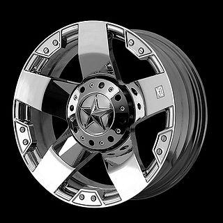 18" xd rockstar 775 chrome rims & 35x12.50x18 kumho road venture mt tires wheels