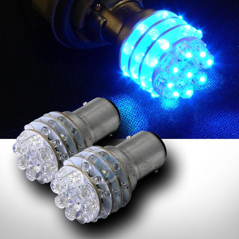 2x blue 1157 bay15d socket 4-layer 36 led stop/brake light bulbs 2396 2397 3496