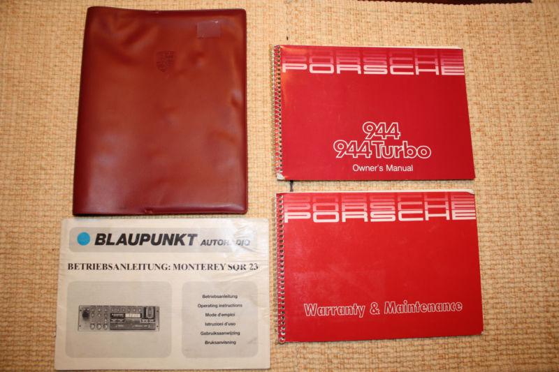 Porsche 944 turbo 1986 owners manual