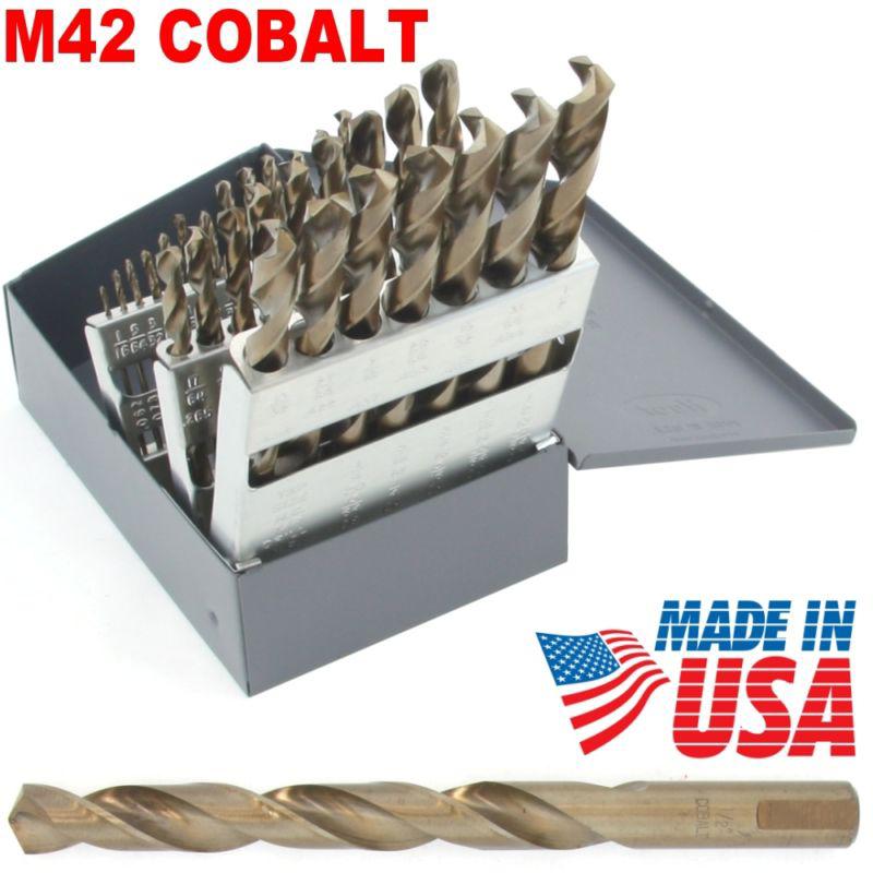 29 pc M42 SOLID COBALT ALLOY DRILL BIT SET 135 Degrees Tip NEW Made in USA, US $80.50, image 1