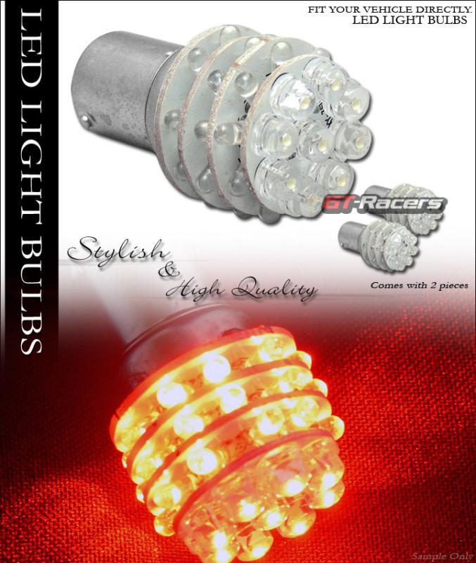 2x red 1156 ba15s 36x led parking/park light lamp bulbs pair 12v 1619 1651 1680