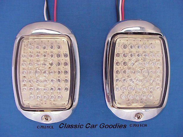 1950-1952 chevy truck red led / clear tail lights (2) 1951