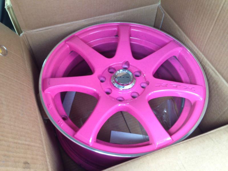 Rtx wheels ink, diva pink/machined lip, 15x6.5, 8x100/114.3 (set of 4 wheels)