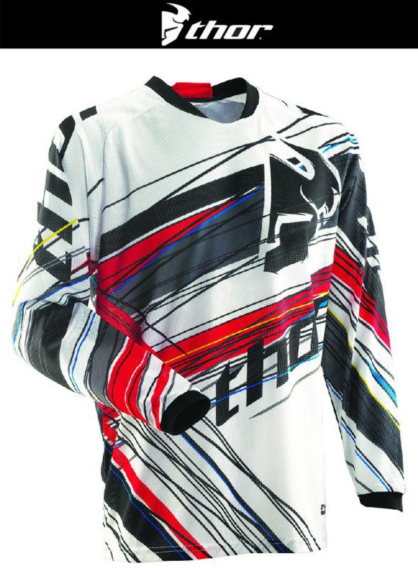 Thor phase vented wired red white black dirt bike jersey motocross mx atv 2014
