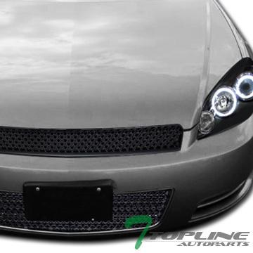Black luxury honeycomb mesh front lower bumper grill grille 06-09 chevy impala