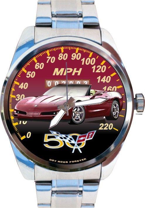 2003 vette 50th anniversary special edition burgundy convertible speedometer art