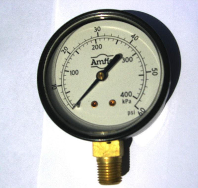 Amflo 1022-60 air compressor pressure gauge 0-60psi