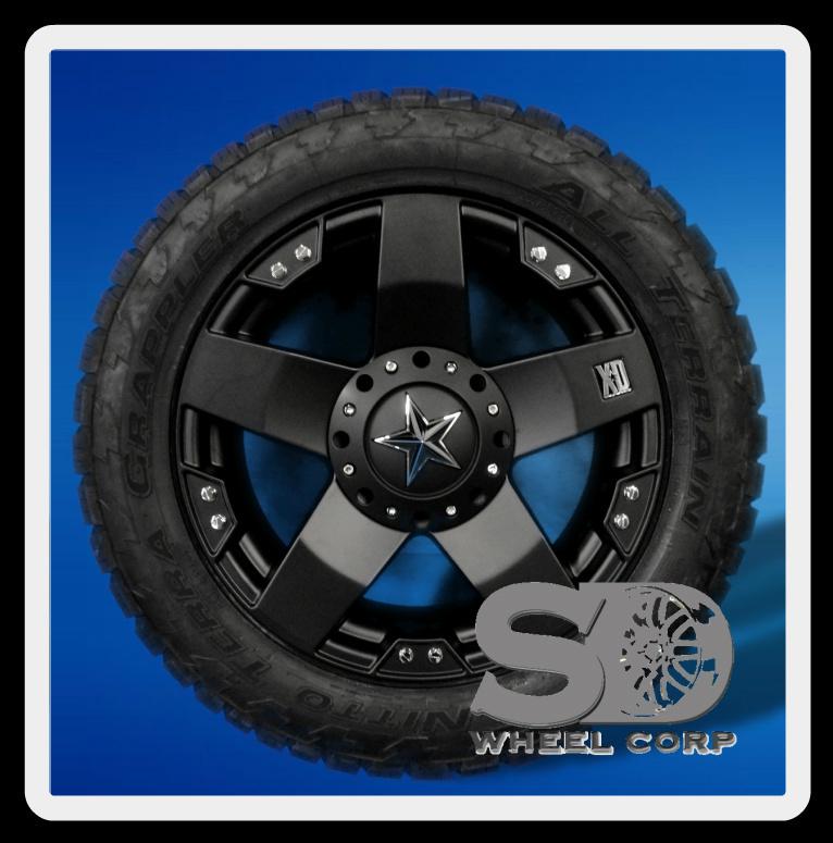 20x8.5" xd rockstar black 6x5.5 wheels rims w/ 285/50/20 nitto terra grappler 