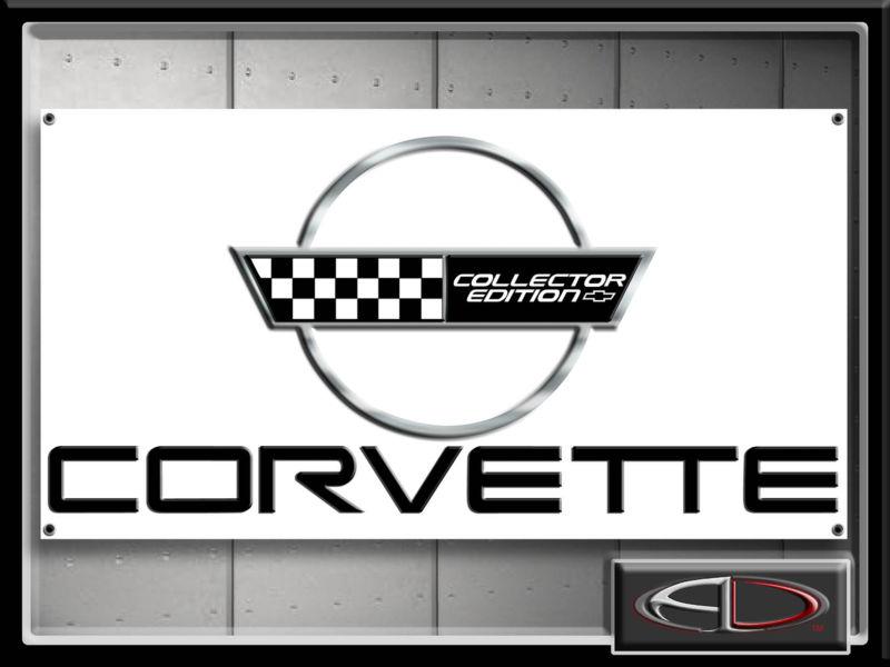 1996 corvette collector edition garage banner shop sign