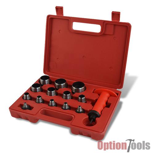 15pc sharp hollow punch tool kit 13 sizes pin point leather copper gasket holes