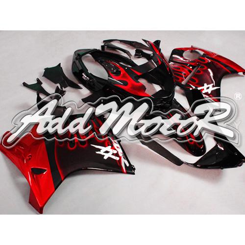 Injection molded fit cbr1100xx blackbird 96-07 red flames fairing 11n02