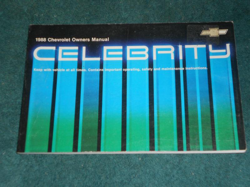 1988 chevrolet celebrity owners manual / original guide book!