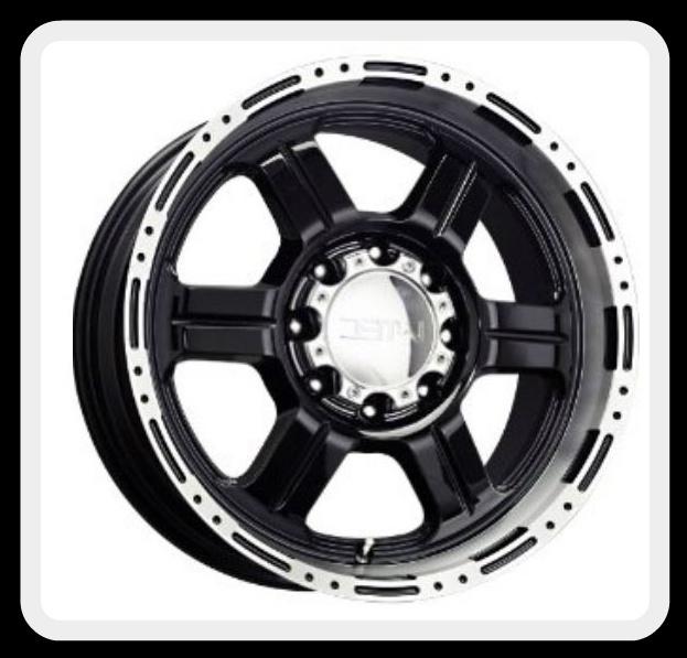18" v-tec off-road 326 8x6.5 sierra silverado f250 f350 ram h2 black wheels rims