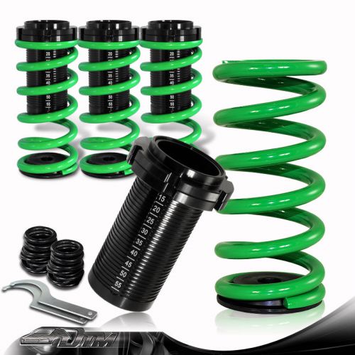 90-97 honda accord green adjustable front+rear coilover lowering spring + scale