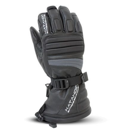 Katahdin torque mens leather snowmobile gloves gray