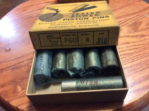 Lot of 6 graham paige 612 piston pins. .010 oversized new old stock