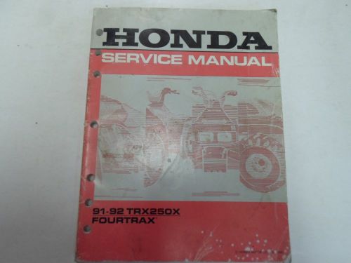 1991 1992 honda trx250x fourtrax service shop repair manual worn stained oem***