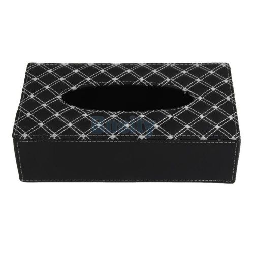 Pu leather tissue box paper storage holder case for car auto home office black