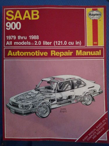 Haynes repair manual 980 - saab 900  1979-1988