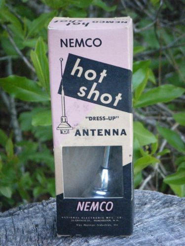 Vtg nos nemco hot shot dress-up chrome car antenna 1950s ford chevy dodge gm